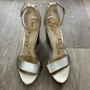 Sam Edelman Metallic Gold Heels 8.5